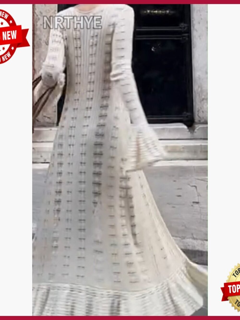 Long Crochet Cardigan Button Up Knit Hollow Out Duster Sweater Cover Up Maxi - Picture 7 of 7